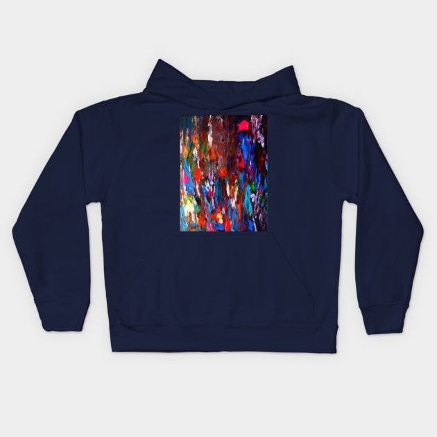 Abstract palette knife paint splatter Kids Hoodie by druidwolfart